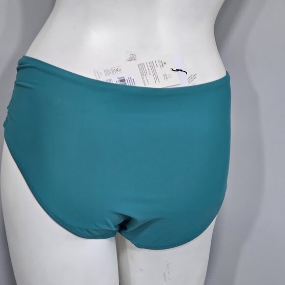 Calia Adjustable Tie Front Swim Bottoms Jungle Green - Picture 4 of 7